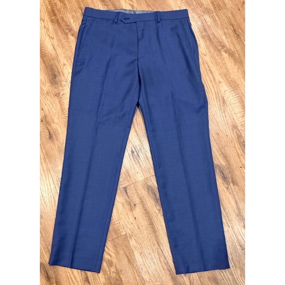 Michael Kors Malone Mens Navy Wool Blend Stretch Classic Fit Dress Pants 32x30 Michael Kors Malone Mens Navy Wool Blend Stretch Classic Fit Dress Pants 32x30